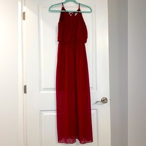 RED FLOWY DRESS
